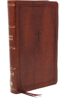 NKJV, End-of-Verse Reference Bible, Personal Size Large Print, Leathersoft, Brown, Red Letter, Comfort Print (Leather / fine binding)