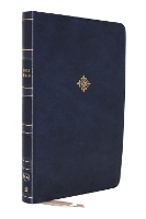 NKJV, Thinline Reference Bible, Large Print, Leathersoft, Blue, Red Letter, Comfort Print: Holy Bible, New King James Version (Leather / fine binding)