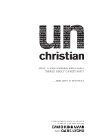 unChristian – What a New Generation Really Thinks about Christianity...and Why It Matters (Paperback)
