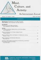 Perspectives on the Object of Activity: A Special Issue of Mind, Culture, and Activity (Paperback)