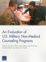 An Evaluation of U.S. Military Non-Medical Counseling Programs (Paperback)