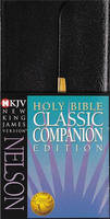 NKJV, Checkbook Bible, Compact, Bonded Leather, Black, Wallet Style, Red Letter: Holy Bible, New King James Version (Leather / fine binding)