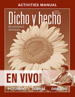 Activities Manual to accompany: Dicho en vivo: Beginning Spanish (Paperback)