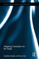 Adapting Translation for the Stage - Routledge Advances in Theatre & Performance Studies (Hardback)