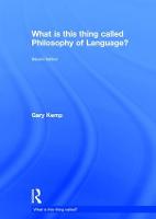 What is this thing called Philosophy of Language? - What is this thing called? (Hardback)