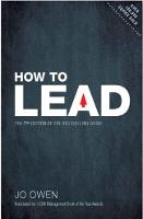 How to Lead: The definitive guide to effective leadership (Paperback)