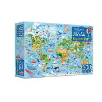 Map of the World Book and Jigsaw - Usborne Jigsaws (Hardback)