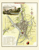 Cole and Roper Old Map of Worcester 1808: 20" x 16" Photographic Print of City of Worcester (Sheet map, flat)