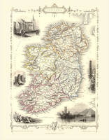 John Tallis Map of Ireland 1851: Photographic Print of Map of Ireland 1851 by John Tallis (Sheet map, flat)