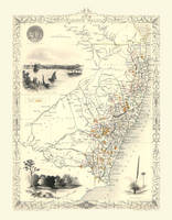 John Tallis Map of New South Wales Australia 1851: Photographic Print of Map of New South Wales Australia 1851 by John Tallis (Sheet map, flat)