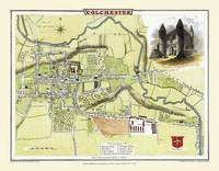 Cole and Roper Map of Colchester 1805: Colour Print of Colchester Town Plan 1805 by Cole and Roper (Sheet map, flat)
