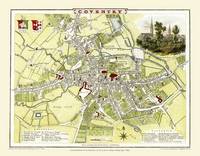 Cole and Roper Map of Coventry 1807: Colour Print of City of Coventry Plan 1807 by Cole and Roper (Sheet map, flat)