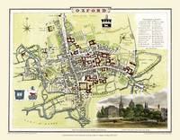 Cole and Roper Map of Oxford 1808: Colour Print of City of Oxford Plan 1808 by Cole and Roper (Sheet map, flat)