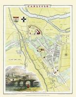 Cole and Roper Map of Carlisle 1805: Colour Print of City of Carlisle Plan 1805 by Cole and Roper (Sheet map, flat)