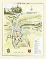Cole and Roper Map of Durham 1804: Colour Print of City of Durham Plan 1804 by Cole and Roper (Sheet map, flat)