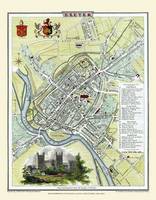 Cole and Roper Map of Exeter 1805: Colour Print of City of Exeter Plan 1805 by Cole and Roper (Sheet map, flat)