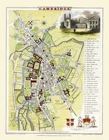 Cole and Roper Map of Cambridge 1804: Colour Print of Cambridge Town Plan 1804 by Cole and Roper (Sheet map, flat)