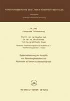 Systematisierung der Analytik von Faserbegleitstoffen mit Rücksicht auf deren Auswaschbarkeit - Forschungsberichte des Landes Nordrhein-Westfalen 2990 (Paperback)