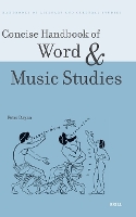 Concise Handbook of Word and Music Studies - Handbooks of Literary and Cultural Studies 1 (Hardback)