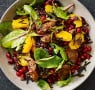Recipe: Wok-fried five-spiced duck breast with orange and pomegranate wild rice salad