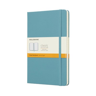 Reef Blue Ruled Hard Notebook Large