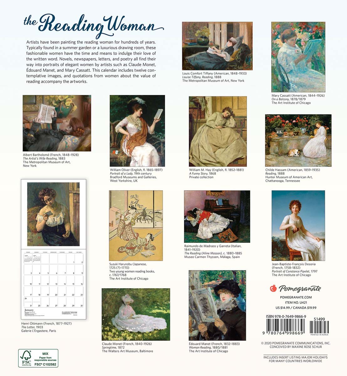 The Reading Woman 2021 Wall Calendar by Pomegranate Communications