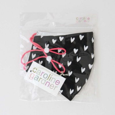 Grey Heart print face mask