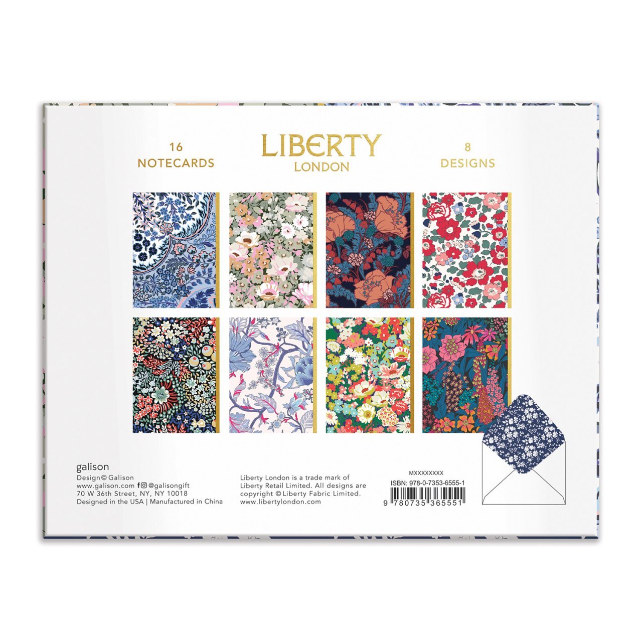 Liberty Floral Greeting Assortment Notecard Set by Galison, Liberty