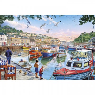 500 Piece Jigsaw Puzzle-First Catch Mevagissey Gibsons 