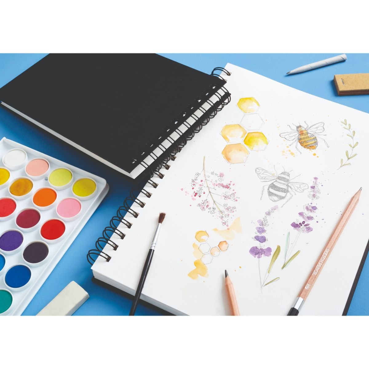 Waterstones Hardback Spiral Sketchbook Portrait A4 Waterstones