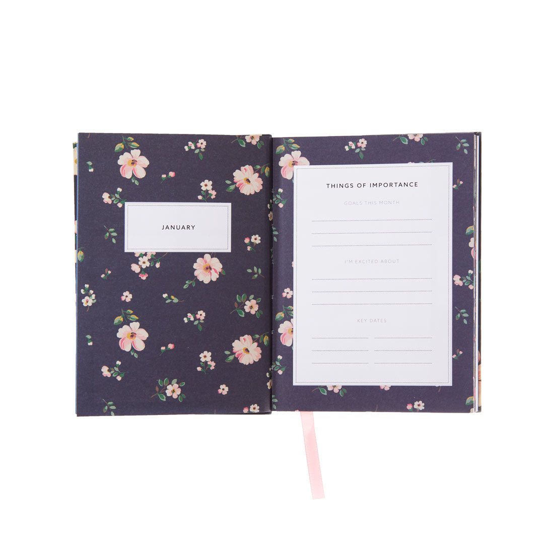 Cath Kidston Navy Floral Desk Diary 2022 Waterstones