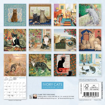Ivory Cats Mini Wall calendar 2022 (Art Calendar) (Calendar)