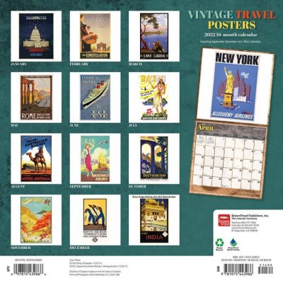 2022 Vintage Travel Posters Wall Calendar (Calendar)