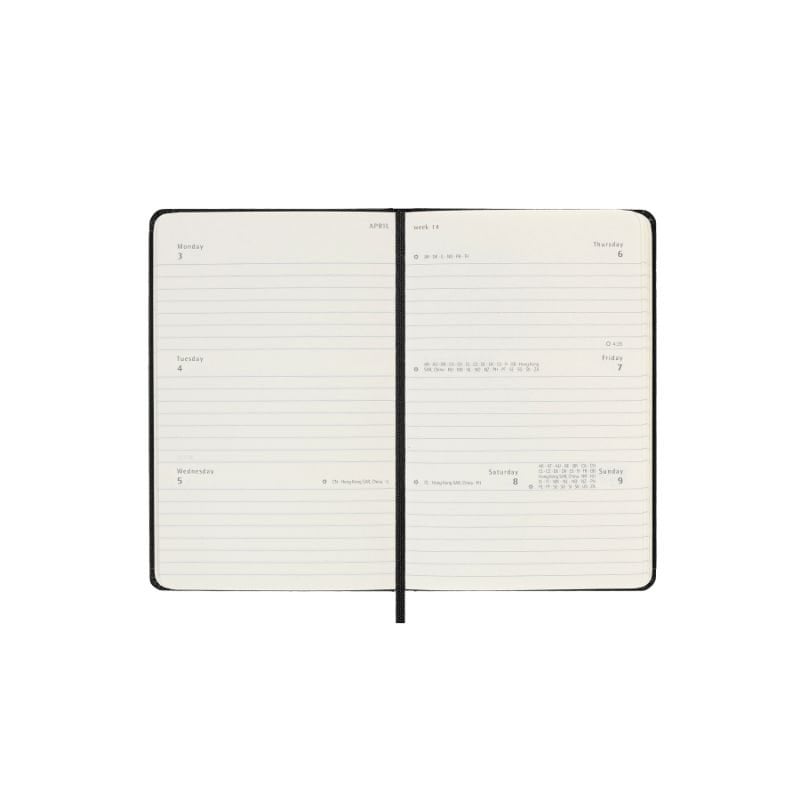 Black Pocket Horizontal Weekly Hard 12M Diary 2023 | Waterstones