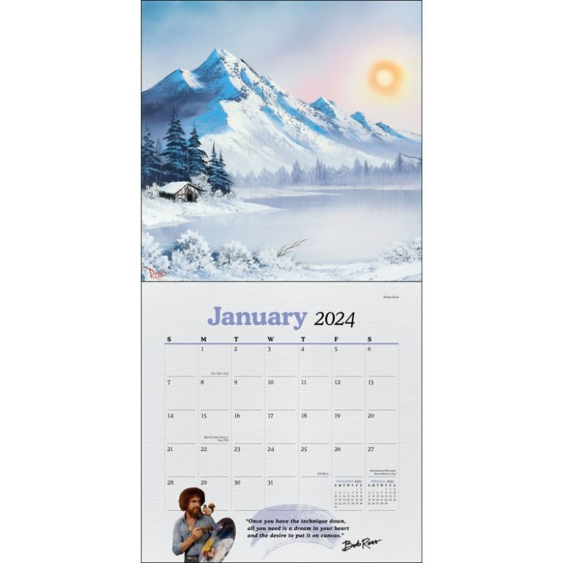 Bob Ross 2024 Wall Calendar by Bob Ross Waterstones