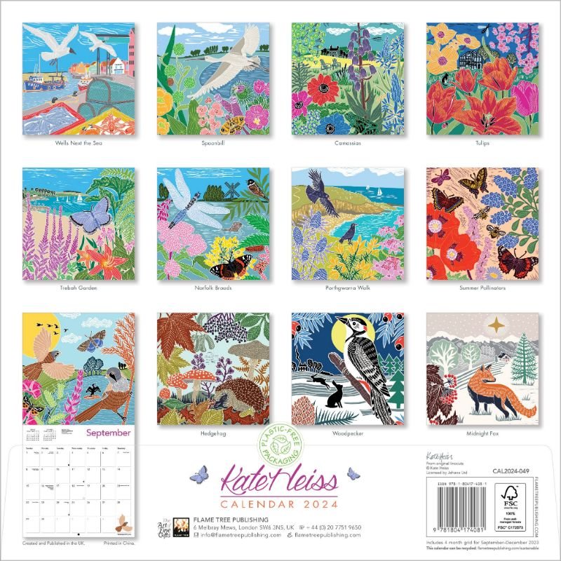 Kate Heiss Wall Calendar 2024 (Art Calendar) by Flame Tree Studio