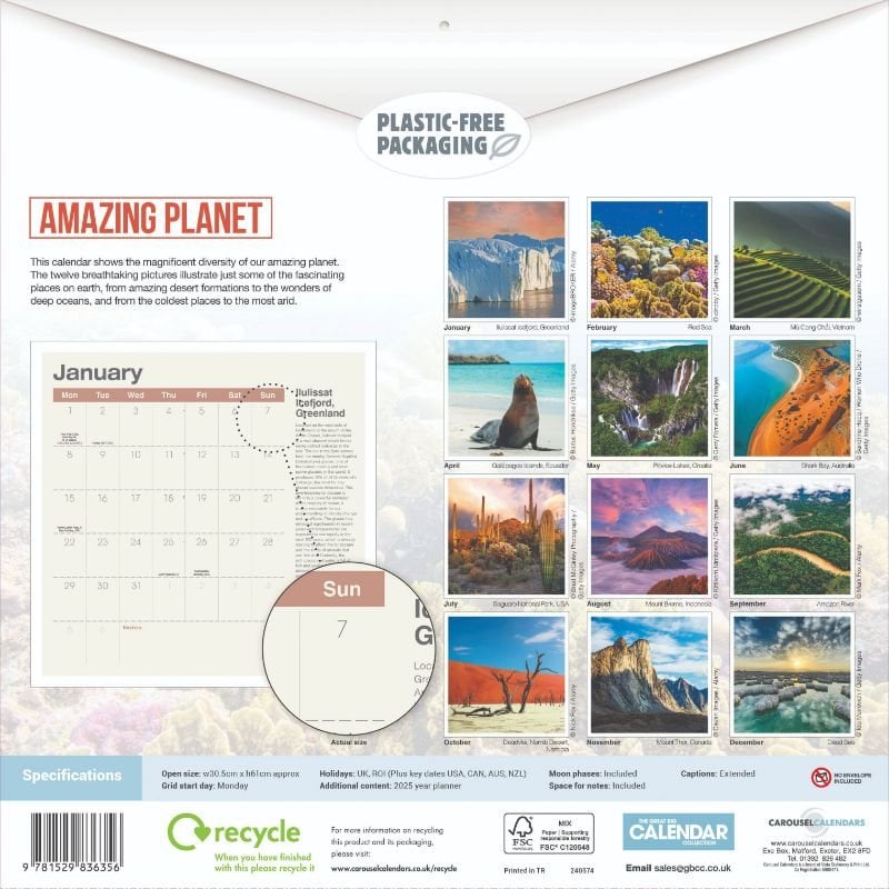 2024 Amazing Planet Wall Calendar Waterstones   00276378 800x800 