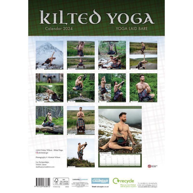 2024 Kilted Yoga Wall Calendar Waterstones