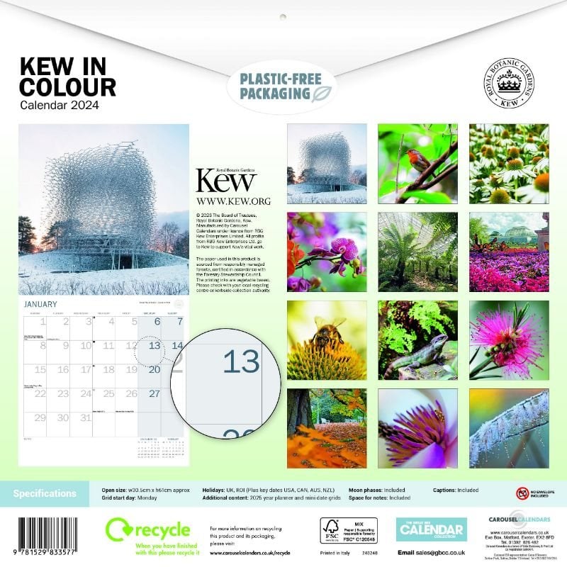 2024 Kew In Colour Wall Calendar Waterstones