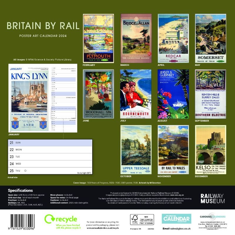 2024 Britain By Rail Wall Calendar Waterstones   00276417 800x800 