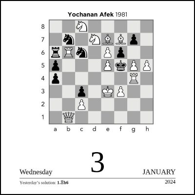 Chess 2024 Day-to-Day Calendar by American Chess Magazine