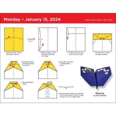 Paper Airplane 2024 Fold A Day Calendar By Kyong Lee David Mitchell   00277225 400x400 