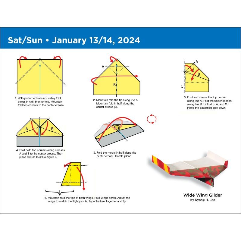 Paper Airplane 2024 FoldADay Calendar by Kyong Lee, David Mitchell