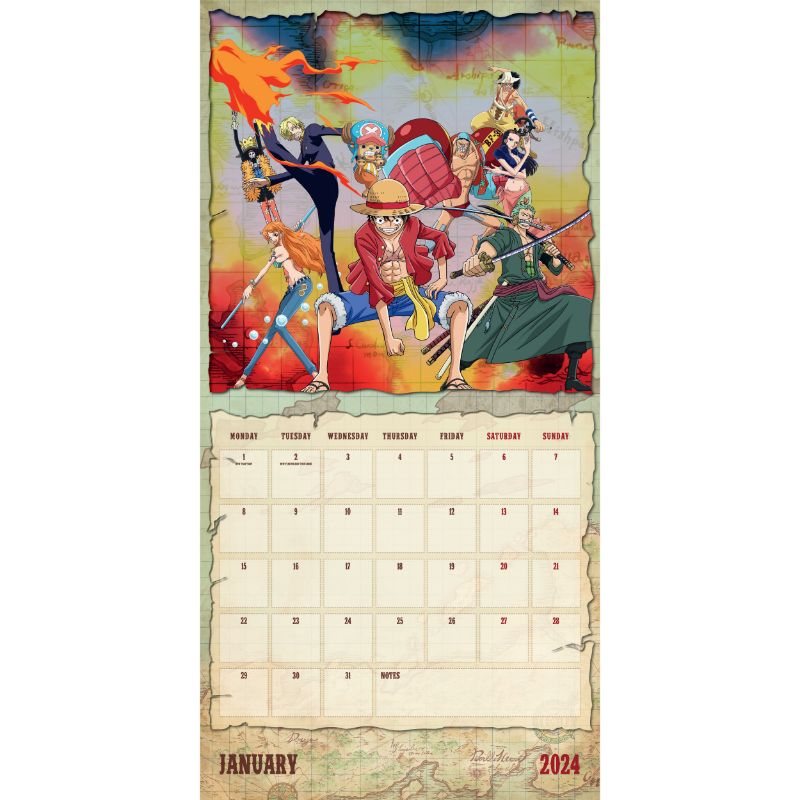 One Piece Anime 2024 Square Wall Calendar Waterstones   00279011 800x800 