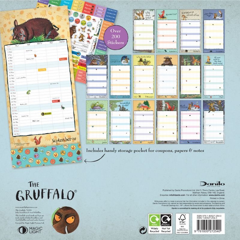 The Gruffalo 2024 Family Wall Planner 5 Column Calendar Waterstones