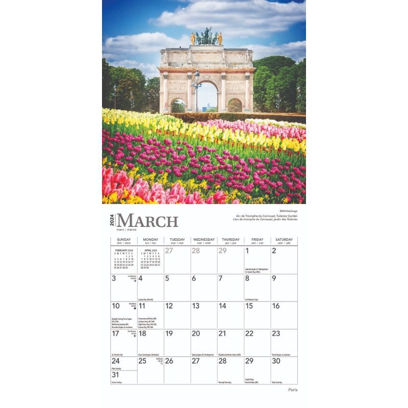 2024 Paris Mini Wall Calendar Waterstones