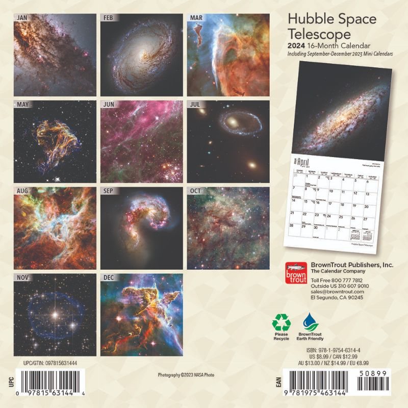 2024 Hubble Telescope Mini Wall Calendar Waterstones   00281311 800x800 