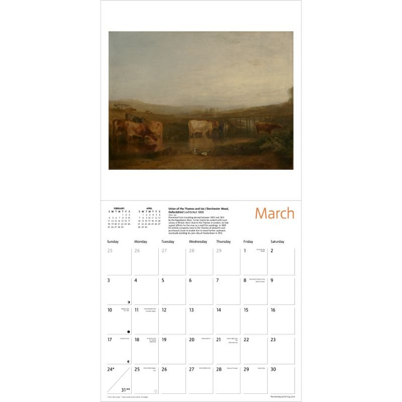 Tate Turner's Britain Wall Calendar 2024 (Art Calendar) by Flame Tree