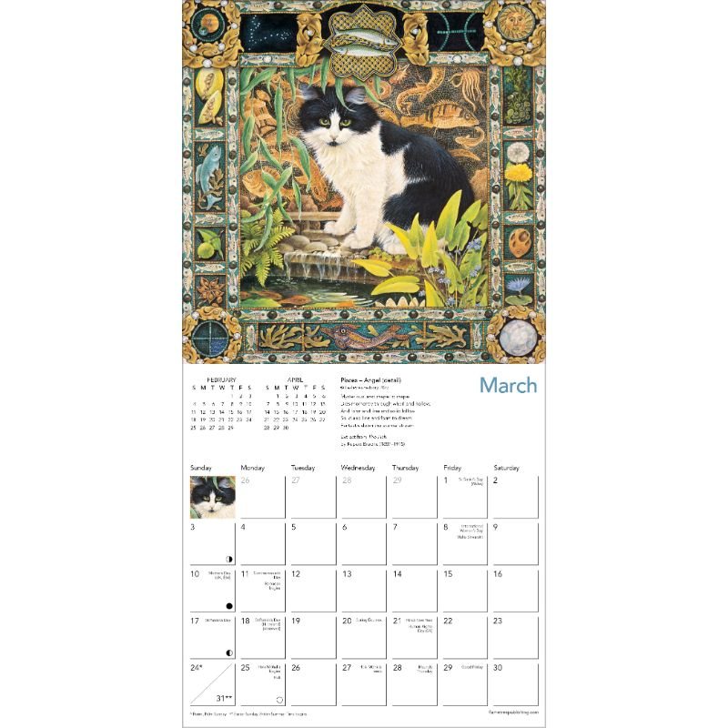 Ivory Cats by Lesley Anne Ivory Mini Wall Calendar 2024 (Art Calendar