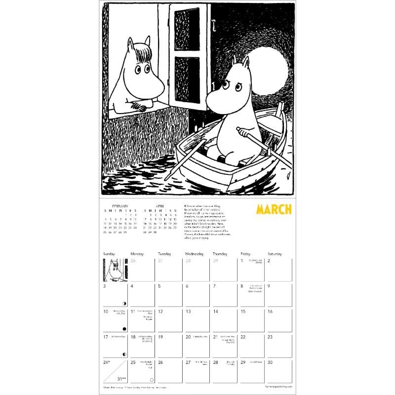 Moomin Comic Strip Mini Wall Calendar 2024 (Art Calendar) by Flame